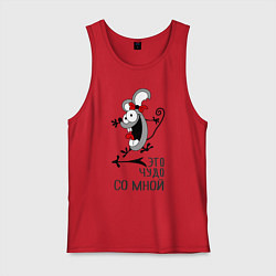 Майка мужская хлопок Крэзи, цвет: красный