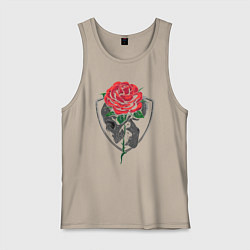 Майка мужская хлопок Skull&Rose, цвет: миндальный