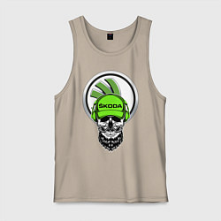 Майка мужская хлопок Шкодавод спина Z, цвет: миндальный