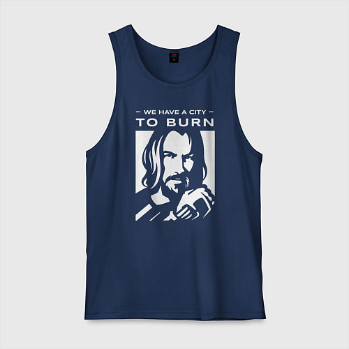 Мужская майка WE HAVE A CITY TO BURN / Тёмно-синий – фото 1