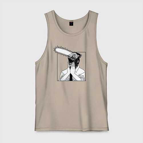 Мужская майка Человек Бензопила Дэнджи / Миндальный – фото 1