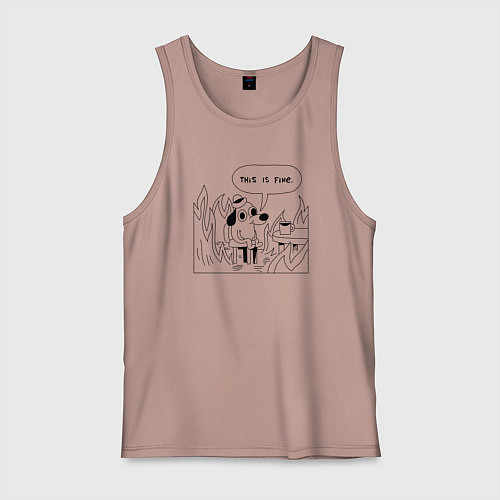 Мужская майка This is Fine / Пыльно-розовый – фото 1