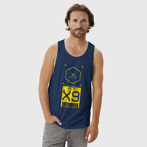 Мужская майка ACR X9 Cyberpunk 2077 / Тёмно-синий – фото 3