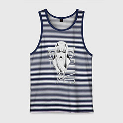 Майка мужская хлопок Zero Two, цвет: синяя тельняшка