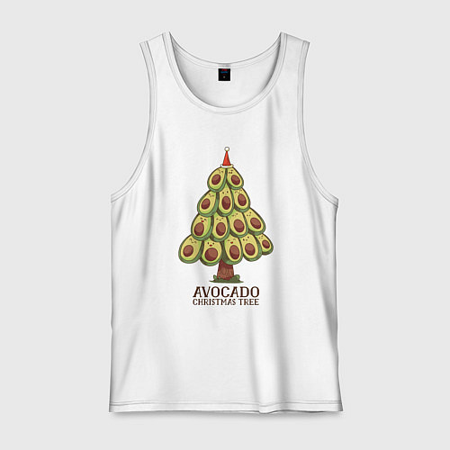 Мужская майка Avocado Christmas Tree / Белый – фото 1