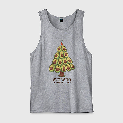 Мужская майка Avocado Christmas Tree / Меланж – фото 1