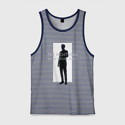 Майка мужская хлопок The right man, цвет: синяя тельняшка