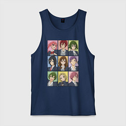 Майка мужская хлопок Horimiya characters, цвет: тёмно-синий