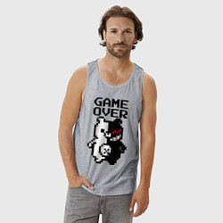 Майка мужская хлопок MONOKUMA GAME OVER, цвет: меланж — фото 2