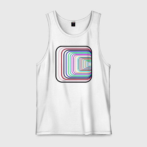 Мужская майка Иллюзия Квадрат / Белый – фото 1