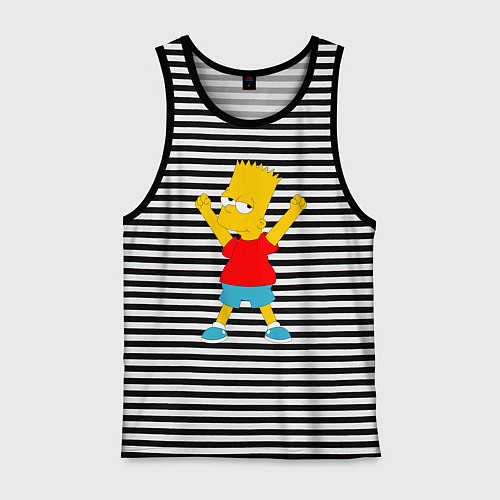 Мужская майка Барт Симпсон / Черная тельняшка – фото 1