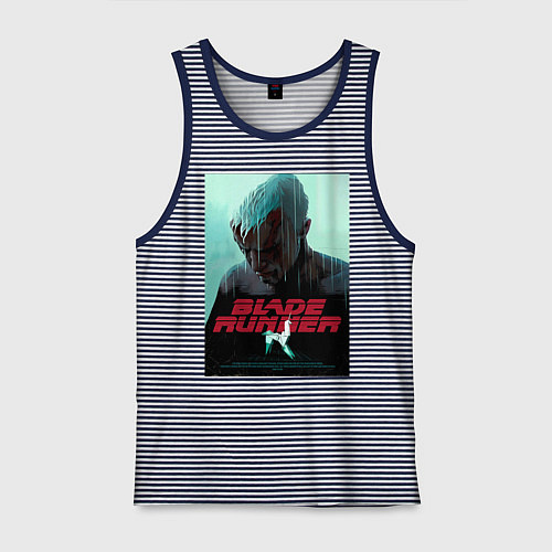 Мужская майка Слезы в дожде Blade Runner / Синяя тельняшка – фото 1