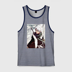 Майка мужская хлопок Hitsugaya Toshiro, цвет: синяя тельняшка