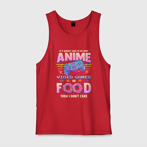 Мужская майка Anime Video Games Or Food / Красный – фото 1