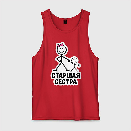 Мужская майка Старшая сестра / Красный – фото 1