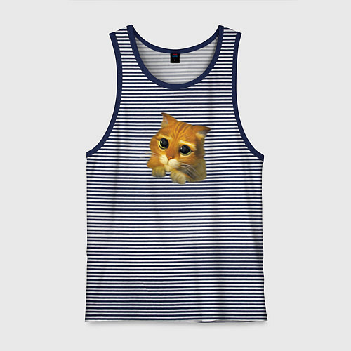 Мужская майка Шрек: Кот в сапогах / Синяя тельняшка – фото 1