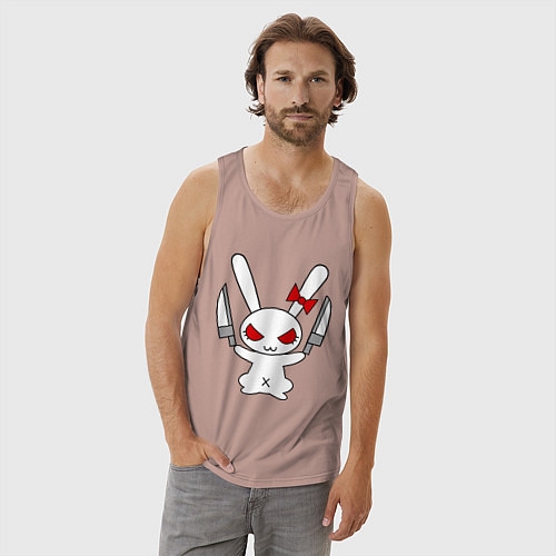 Мужская майка Зайка с ножами / Пыльно-розовый – фото 3