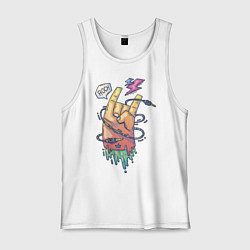 Майка мужская хлопок Rock!, цвет: белый