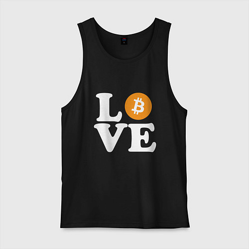 Мужская майка LOVE BITCOIN БИТКОИН БИТОК / Черный – фото 1