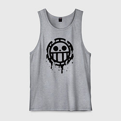 Майка мужская хлопок One Piece знак черной краской, цвет: меланж