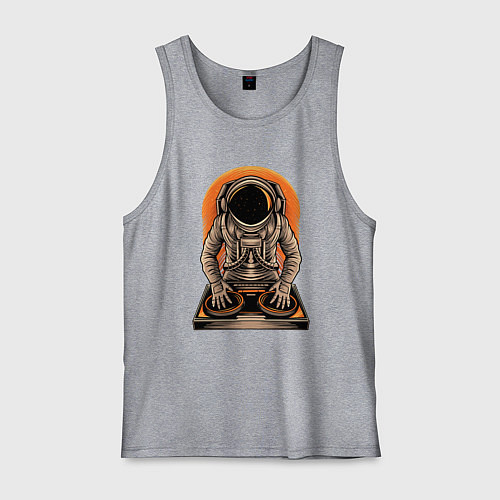 Мужская майка Космонавт диджей - cosmo DJ / Меланж – фото 1