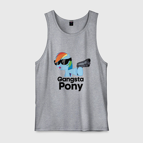 Мужская майка Gangsta pony / Меланж – фото 1