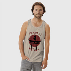 Майка мужская хлопок Дух самурая, цвет: миндальный — фото 2