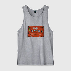 Майка мужская хлопок Кассета AC DC, цвет: меланж