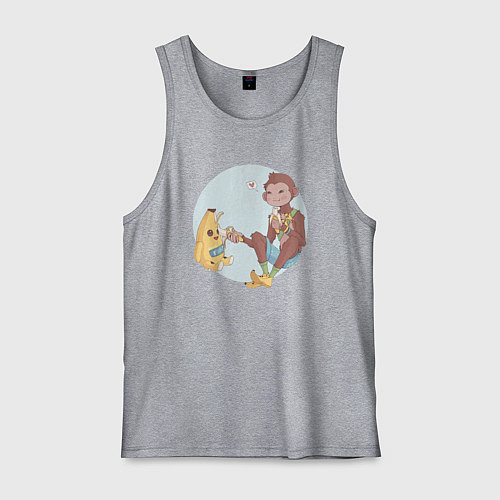 Мужская майка Манки и Банан / Меланж – фото 1