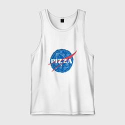 Майка мужская хлопок NASA Pizza, цвет: белый