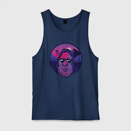 Мужская майка Зона 51 НЛО и Снежный человек / Тёмно-синий – фото 1