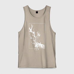 Майка мужская хлопок Черный Аста Чёрный клевер, цвет: миндальный