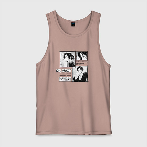 Мужская майка Oh wait Sherlock / Пыльно-розовый – фото 1