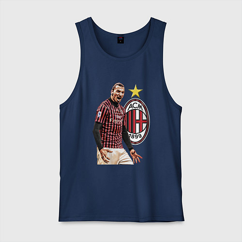 Мужская майка Zlatan Ibrahimovic Milan Italy / Тёмно-синий – фото 1
