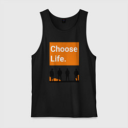 Майка мужская хлопок Choose Life, цвет: черный