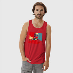 Майка мужская хлопок Godfather logo, цвет: красный — фото 2