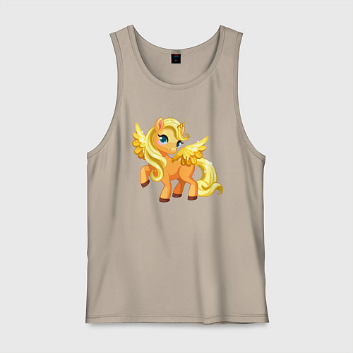 Мужская майка Золотой единорожка / Миндальный – фото 1