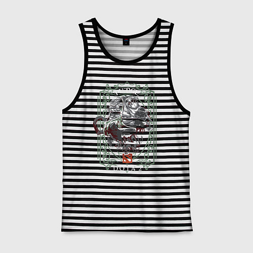 Мужская майка ПУДЖ ДОТА 2 PUDGE DOTA 2 / Черная тельняшка – фото 1