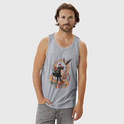 Майка мужская хлопок Дилюк в деле, цвет: меланж — фото 2