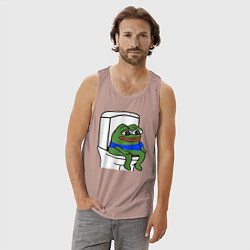 Майка мужская хлопок Лягушонок пепе, цвет: пыльно-розовый — фото 2