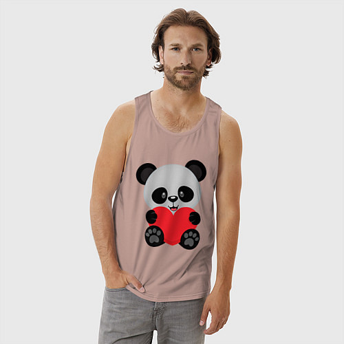 Мужская майка Love Панда / Пыльно-розовый – фото 3