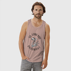 Майка мужская хлопок So long and goodnight, цвет: пыльно-розовый — фото 2