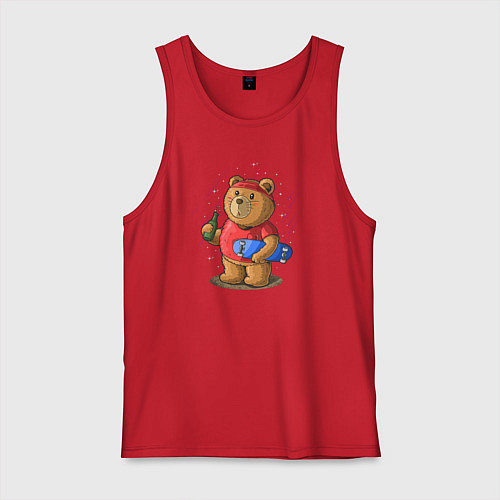 Мужская майка Газировка и медведь / Красный – фото 1