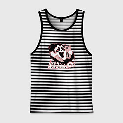 Майка мужская хлопок Очень страшное кино - Wazzaap Крик, цвет: черная тельняшка