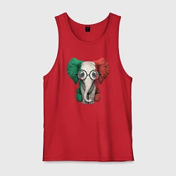 Майка мужская хлопок Italy Elephant, цвет: красный