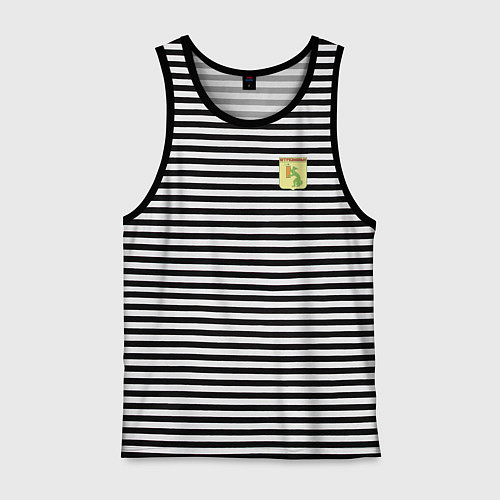 Мужская майка Герб города Нитроэмальск / Черная тельняшка – фото 1