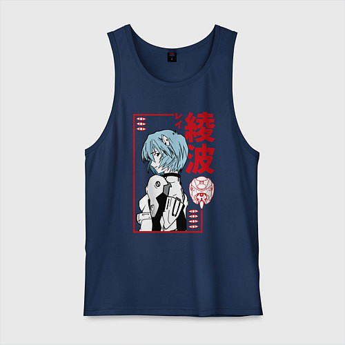 Мужская майка Рей Аянами EVA-00 / Тёмно-синий – фото 1