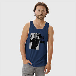 Майка мужская хлопок Не время умирать No Time To D, цвет: тёмно-синий — фото 2