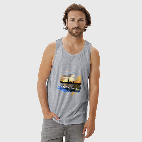 Мужская майка Travel Санк-Петербург / Меланж – фото 3