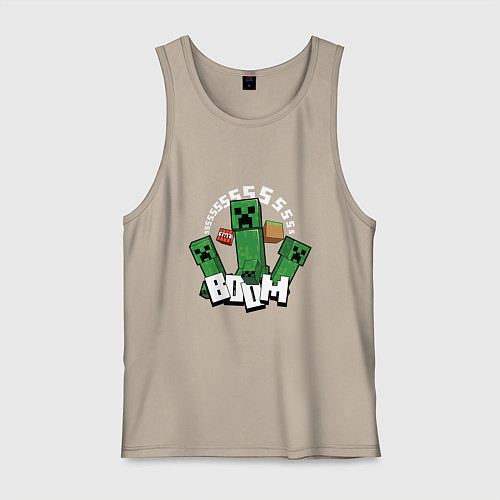 Мужская майка Криперы Creepers и Динамит / Миндальный – фото 1